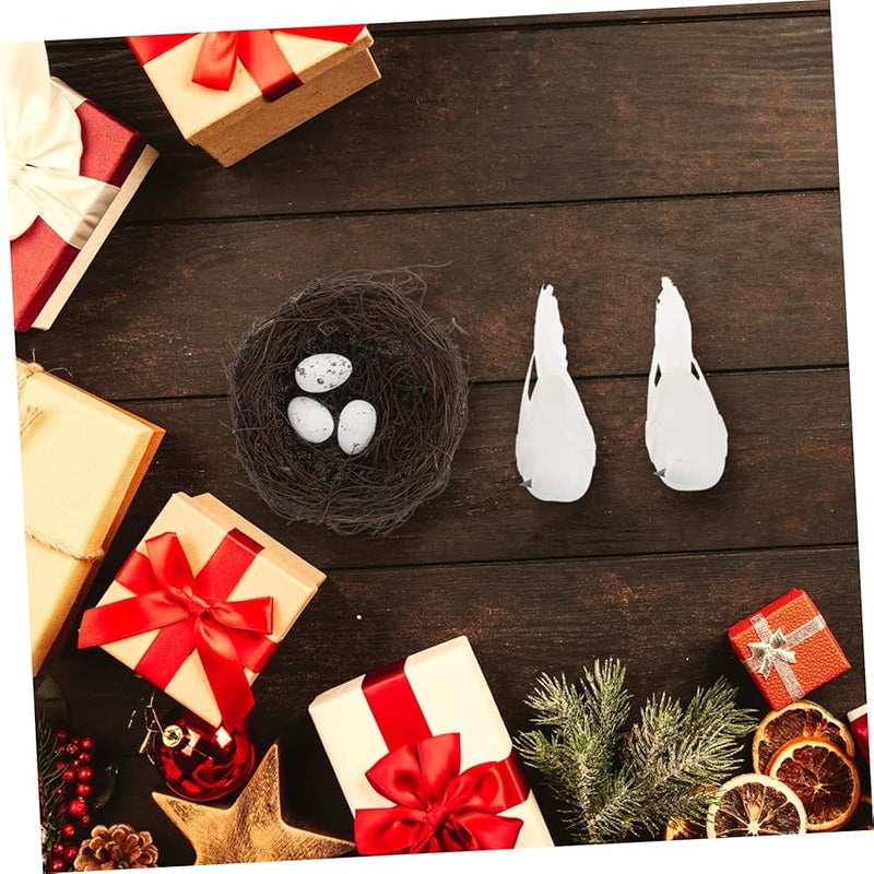 Brown Faux Bird Nest with Eggs for Outdoor Home and Garden Decor - Image 5